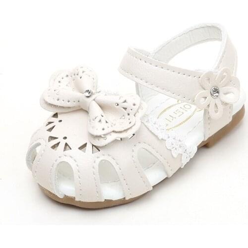 Fashion Bowtie Rhinestone Summer Childrens Baby Toddler Shoes Soft Bottom Sandals 2020 Girls Beach Shoes 8M 9M 10M 11M 12M 13M