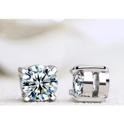 Fashion Simple Magnet Earrings Round Dazzling Crystal Zircon Non Perforated Jewelry For Men / Women Punk Personality Accessories