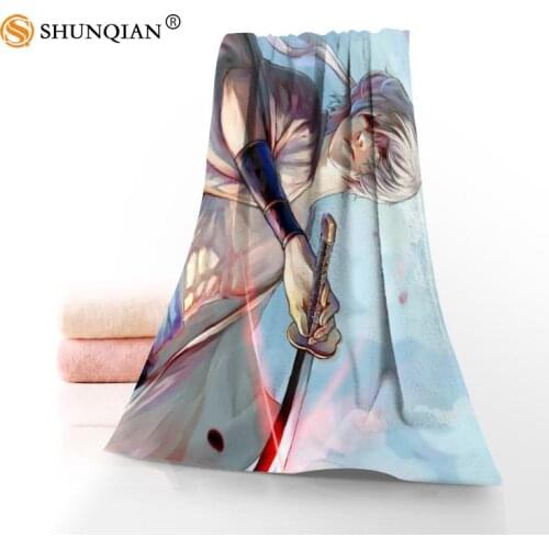 New Custom Gintama Towel Printed Cotton Face/Bath Towels Microfiber Fabric For Kids Men Women Shower Towels YT567