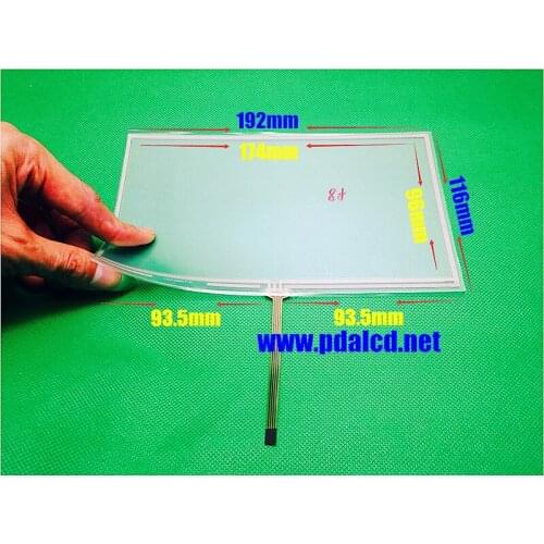 New 8" inch 192mm*116mm 192*116mm 4 wire Resistive Touch screen digitizer panels CAR GPS Navigation Touch Screen Panels