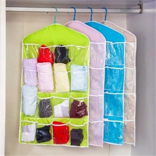 Closet Storage Underwear Organizer Sock Storage Bag 16 Grid Convenience Storage Bags Space Saver Terylene Home Decor