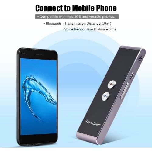 T8 Portable Voice Translator 41 Languages Two-Way Real Time Language Interpreter Bluetooth Wireless Travel Translation Machine