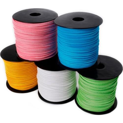 2.8mm 100Yard Macrame Braided Faux Suede Cord Leather Lace DIY Handmade Beading Bracelet Jewelry Making Flat Thread String Rope