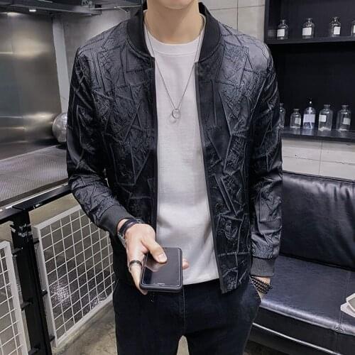Casual Fashion Jackets Men Bomber Jacket 2020 Spring Jacquard Mens Coats Streetwear Social Windbreaker Casaco Masculino M-5XL