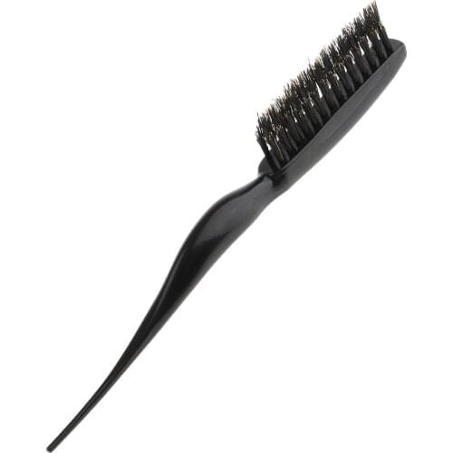 Salon Comb Hair Teasing Brush Plastic Handle 3 Rows Back Comb Natural Boar Bristle