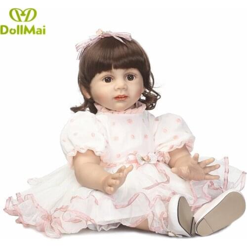 60cm Silicone Reborn Baby Doll Toys Like Real 24inch vinyl Princess Reborn toddler girl Fridolin bebes reborn bonecas