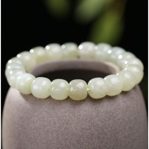 Old-shaped Beads Xinjiang Hetian Sapphire Bracelets for Women Girls Simple and Versatile Light Luxury Jewelry
