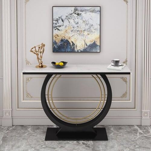 Zq Hallway Table Side View Table Against The Wall Italian Entrance Cabinet Decorative Modern Simple And Light Luxury Style