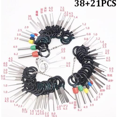 38+21 PCS SET Universal Car Wire Terminal Removal Tool Wiring Connector Pin Extractor Puller Auto Tire Repair Tools
