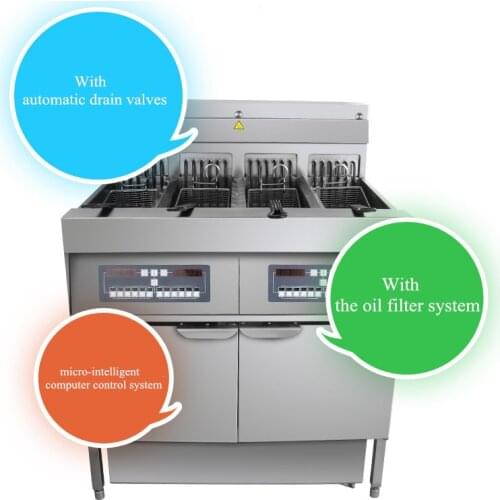 Vertical computer version four tank with oil filter car electric fryer commercial electric deep fryer with 4 frying baskets