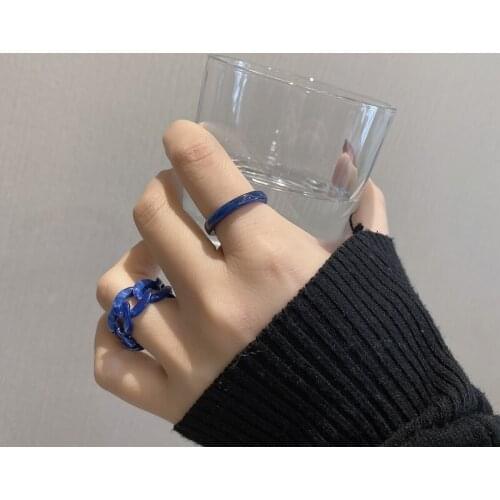 2021 Korea Colorful Ring Set Metal Geometric Round Summer Fashion Irregular Open Rings for Women Party Wedding Jewelry Ring Set
