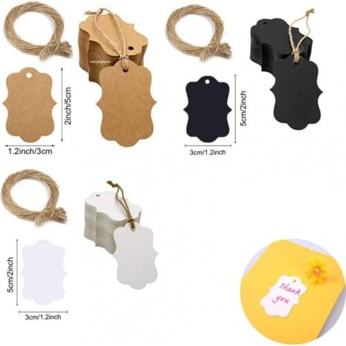 100pcs Kraft Paper Gift Tags Gift Packaging Hang Tags Wedding/Birthday Party Candy Boxes Price Tags For Flower/Cosmetics Labels
