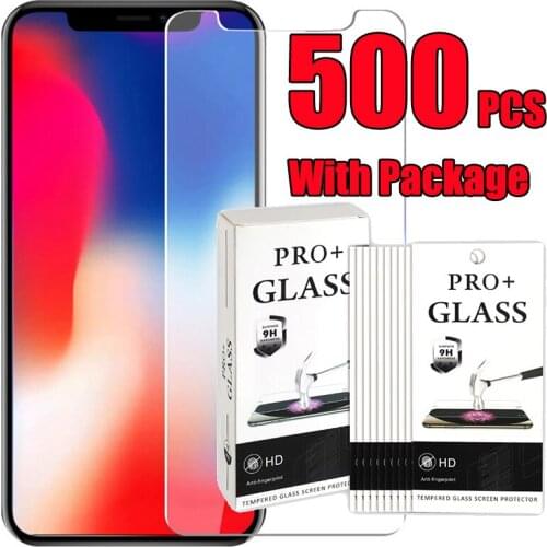 500pcs 2.5D Premium Tempered Glass Guard Screen Protector Film For iPhone 12 Mini 11 Pro Max XS XR X 8 7 6 Plus SE With Package