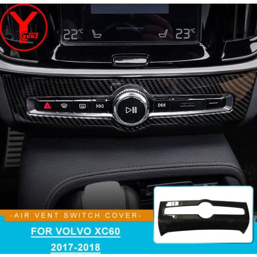 ABS carbon fiber air deflector switch cover For volvo xc60 2018 accessories Interior car parts for volvo xc60 2019 2017 YCSUNZ