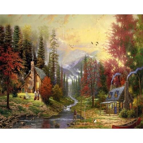 JoySunday Diamond Painting Diy Smoke curl scenery 100% Full square Diamond Embroidery 5D Cross Stitch Holiday gift