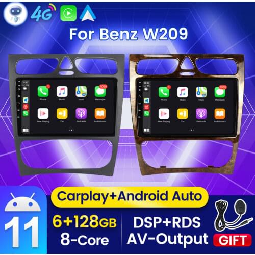 6G RAM 128G ROM Android 11 DSP Auto DVD GPS Stereo Autoradio for Benz W203 W209 C180 C200 C220 C230 Wireless Carplay 4G LTE WIFI