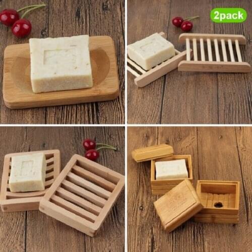 Handmade Bamboo Wooden Soap Holder,Bathroom Soap Tray, Natural Square Soap Box, Mouldproof, Anti-Mite, Soap Holder Storage Holde
