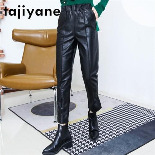 For Pants Pencil Women Real Sheepskin High Waist Trousers Woman Cloth Genuine Leather Pants Mujer Pantalones TN2443