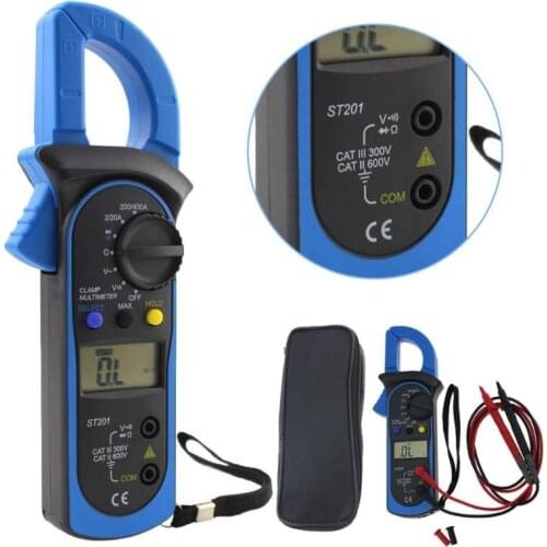 DHL 20PCS ST-201 DMM AC DC Volt Ohm Digital Auto Range Clamp Tester Meter Multimeter