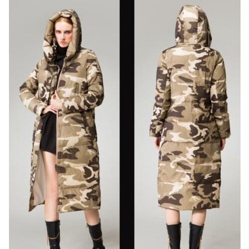 Long Women Down Coat Jacket Warm Winter Down Coat Hooded Women Coat 2016 New Design