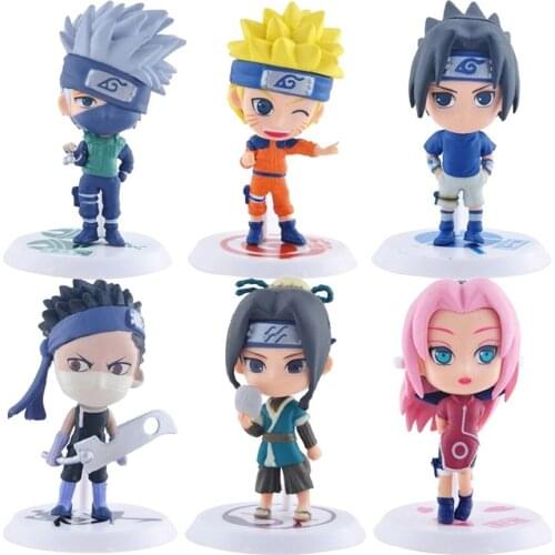 6pcs/set Naruto Shippuden Anime Action Figure Hatake Kakashi 18/19 Q Version Model 7CM PVC Uzumaki Naruto Statue Collectible Toy