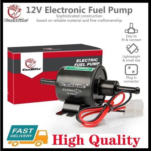 CARBOLE Universal fuel pump 12 Volt mini Excavator Gasoline Pump Diesel Pump 12V HEP-02A Low Pressure 2.5-4 PSI