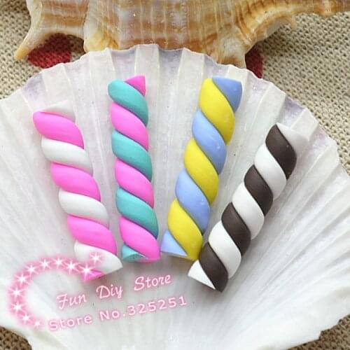 Kawaii polymer clay candy strip For Decorating 50pcs/lot 5*15mm