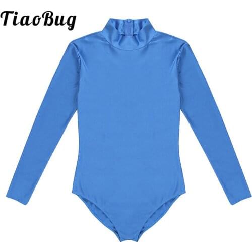 TiaoBug Mens One-piece Long Sleeve Stand Collar Stretch Solid Bodysuit Jumpsuit Sexy Men Leotard Cosplay Costume Zentai Clubwear
