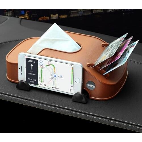 Creative multi-function car tissue box mobile phone holder Car model decorative paper towel card storage