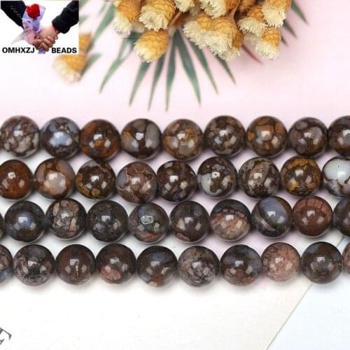 OMH Wholesale JD136 4 6 8 10 12mm Natural Jewelry DIY Making Bracelet Necklace Natural AAA Glaucophane Loose Spacer Round Beads