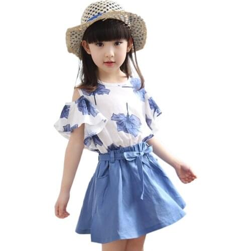 Summer Girls Short-sleeved T-shirts and Skirt Suits Toddler Girl Clothes Baby Girl Clothes