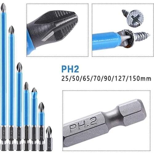 7pcs Magnetic Non-slip Drill Bit Non-slip Cross Single And Double-head Screwdriver Bit Hand Tool Electric Hexagon Shank Bit