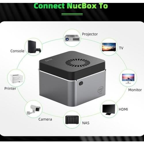 Mini PC,GMK NucBox Windows 10(64-bit) Intel J4125 Mini Computer with HDMI,4K HD,8GB DDR4/128GB-512GB SSD,Dual Band Wi-Fi,256GB