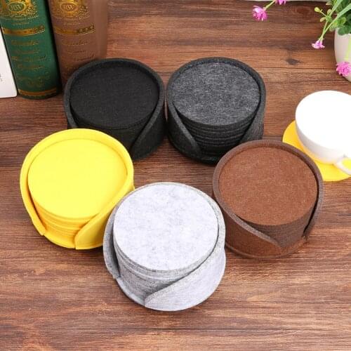 Soft Heat Insulated Non Slip Pad 10pcs Cup Mat Pads Coaster Felt Table Placemat Kitchen Coffee Insulated Mats