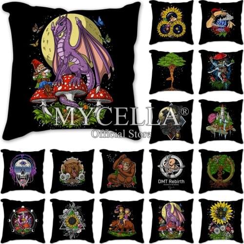 New Cartoon Home Decorative Linen Cushion Cover 45x45cm Home Decor Sofa Chair Soft Fantasy Pillowcase Covers Pattern Pillowcase