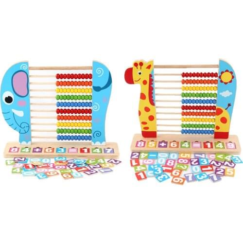 Abacus Toy Wooden Counting Frame with Beads Cards Montessori Math Educational Toys for Child Birthday New Year Gifts