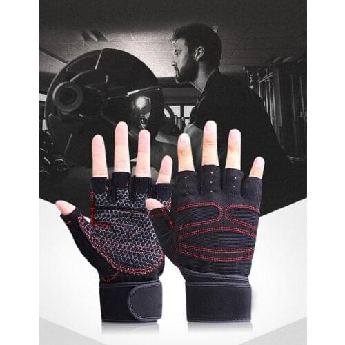 Weight Lifting Gym Gloves with Anti-Slip Palm for Crossfit Workout Exercise Training Fitness and Bodybuilding for Men and Women