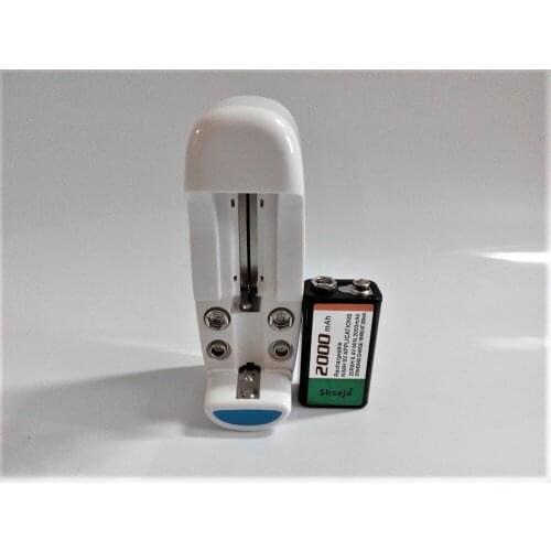 1PCS 2000mAh 9Vrechargeable battery 9v Ni-MH battery for Microphone +Universal 9v aa aaa cr123a battery charger