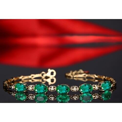 QTT Luxury Vintage 4mm Tennis Bracelet Chain Creative Design Hollow Emerald Bracelet for Women Gold Color CZ Bracelet