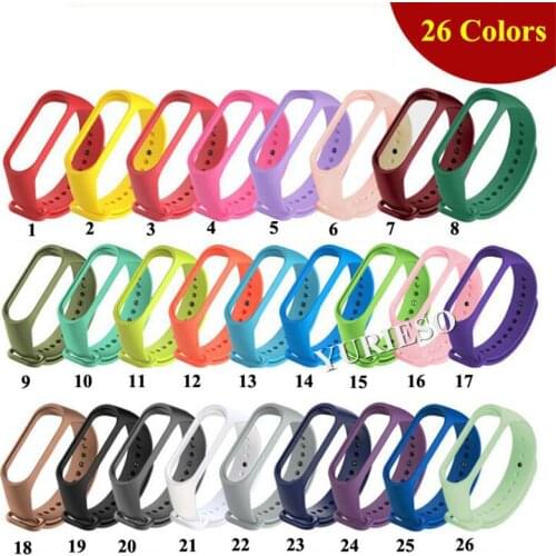 300PCS Wrist Band for Mi Band 3 4 Strap Silicone Wriststrap for Xiaomi Band Smart Bracelet Wristband Sports Watch Accessories