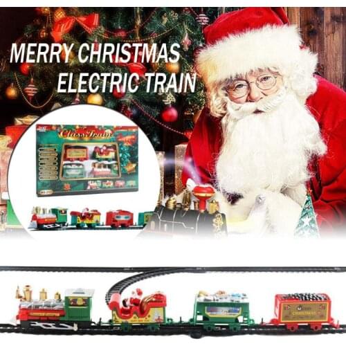 Christmas Ornaments Christmas Electric Rail Car Train Christmas Mini Models Electric Musical Train Toys Gift Without Batteries