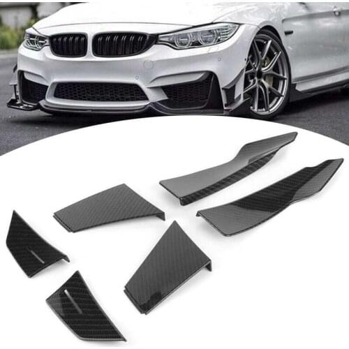 Pair Front Lip Splitter Bumper Side Fins Carbon Fiber Body Spoiler Fit for BMW 3-Series F80 M3 2015 2019