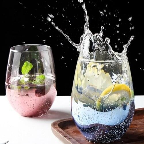 Ins Starry Sky Glass Cup Three Carat Personality Household Water Mug Pot-bellied Glass Milk Juice Cups Drinkware