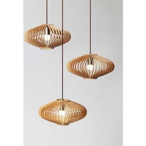 Japanese B & B lights Restaurant Pendant Light Wooden Southeast Asian Tea Room Lamp For Indoor Living Room Bedroom Kithchen Wood