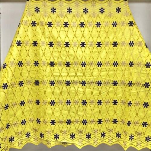 Yellow Bazin Riche 2020 Fashion Cotton Embroidery Bazin Riche Lace Fabric African Dry Lace Guinea Brocade Bridal Party Fabric BZ