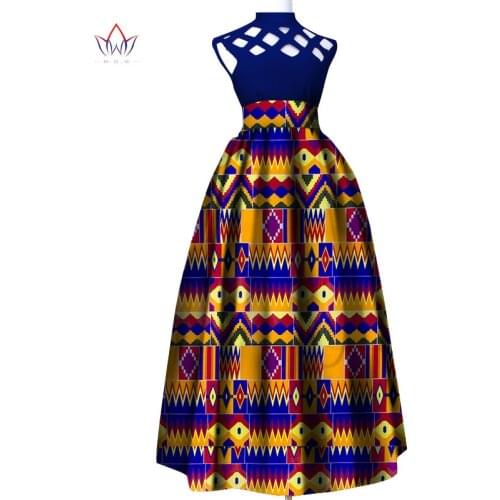 African Women Clothing Dashiki Bazin Riche Fashion Hollow top Long skirt set Summer Traditional Print Stand Neck for Lady WY4942