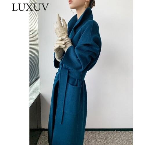 LUXUV Womens Winter Jacket Wool Blends Mixtures Trench Coats Overcoat TopCoat Quality Office Outerwear Poncho Autumn Oversize
