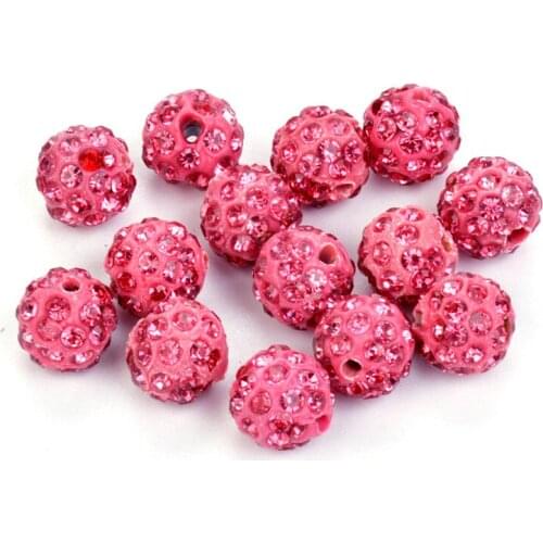 25pcs 10mm 5row Rose Hight Quality Crystal Dicro Ball Bead For DIY Bracelet Necklace Jewelry Making