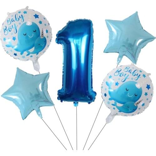 5pcs Shark balloons Birthday Animal Party Baby Birthday Shark Ocean Theme Sharknado Anniversary Kids 1 2 3 Birthday Favors Decor