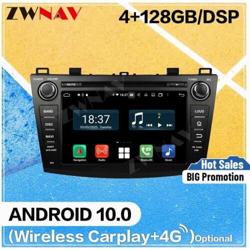 128GB Carplay Android 10.0 screen Car DVD Player for Mazda 3 2010 2011 2012 CAR GPS Navigation Auto Audio Radio Stereo Head unit